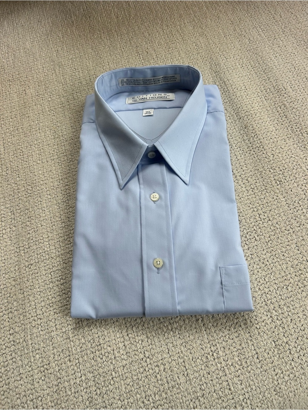 Van Heusen Light Blue Men’s Dress Shirt - Point Collar
